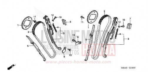 CAM CHAIN/TENSIONER VT750C2Y de 2000